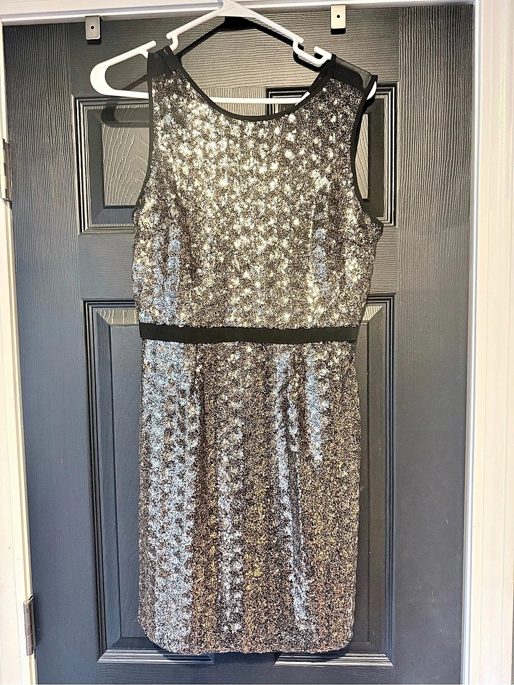 Sequin Mini Dress in Black & Gold Size Small-New